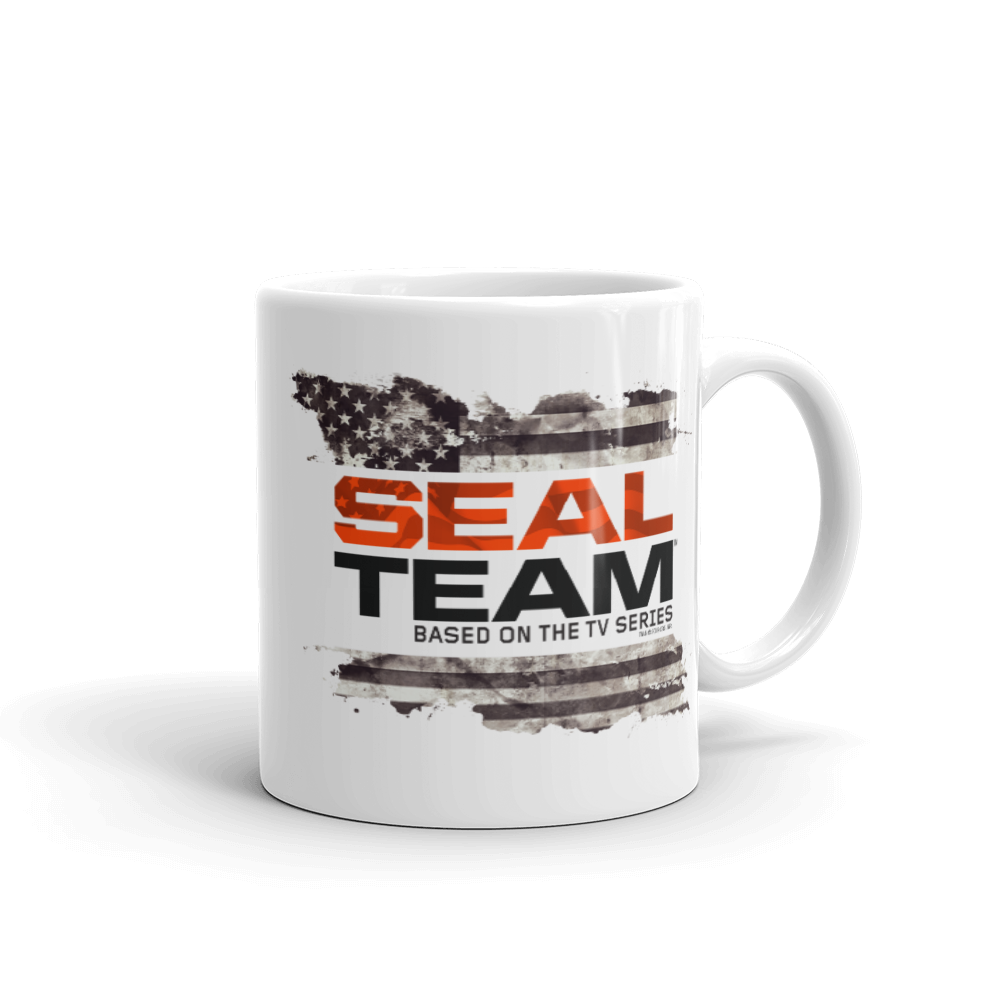 SEAL Team Logo Flag White Mug