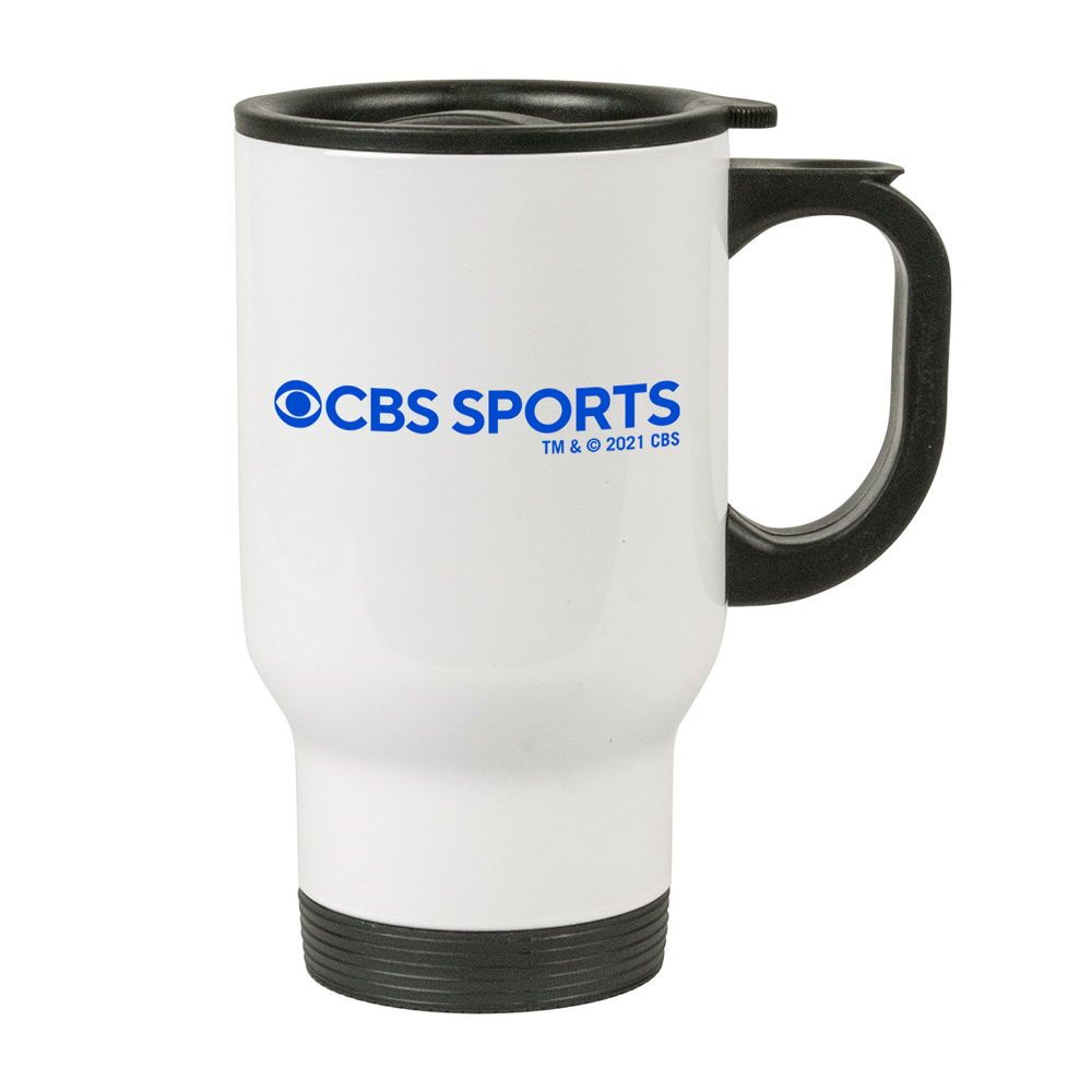 CBS Sports Logo 14 oz Stainless Steel Travel Mug with Handle