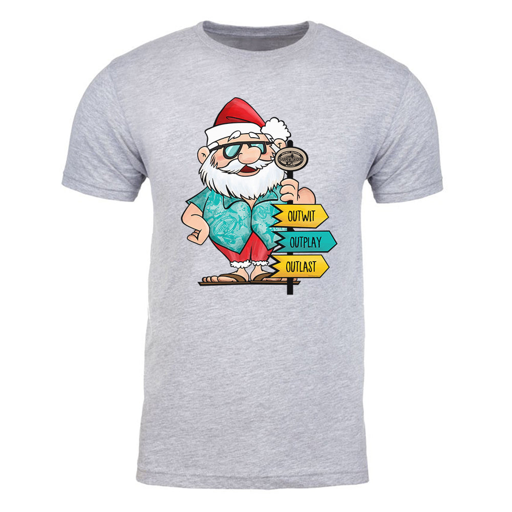 Survivor Santa Claus tropical Adultos Camiseta de manga corta