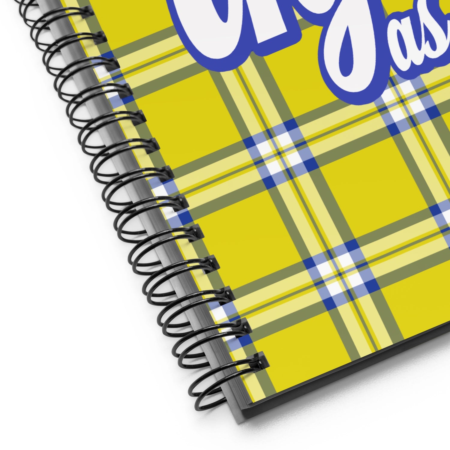 Clueless Yellow Plaid Spiral Notebook