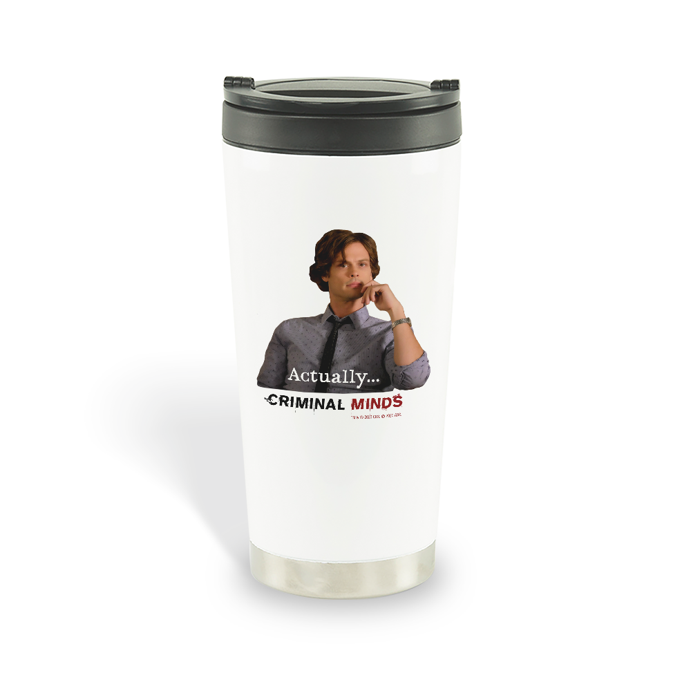 Criminal Minds Spencer Reid Actually... 16 oz Stainless Steel Thermal Travel Mug