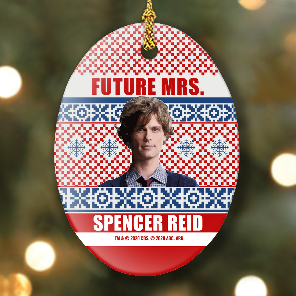 Criminal Minds Mrs. Spencer Reid Holiday Oval Ceramic Oranament