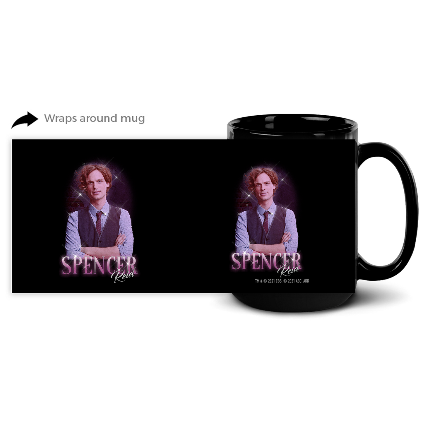 Criminal Minds Vintage Spencer Reid Black Mug