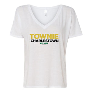 City on a Hill Ciudadano de Charlestown Mujeres's Relaxed V-Neck T-Shirt
