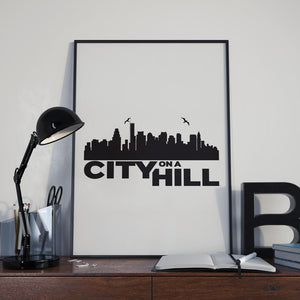 City on a Hill Skyline Premium Satin Poster