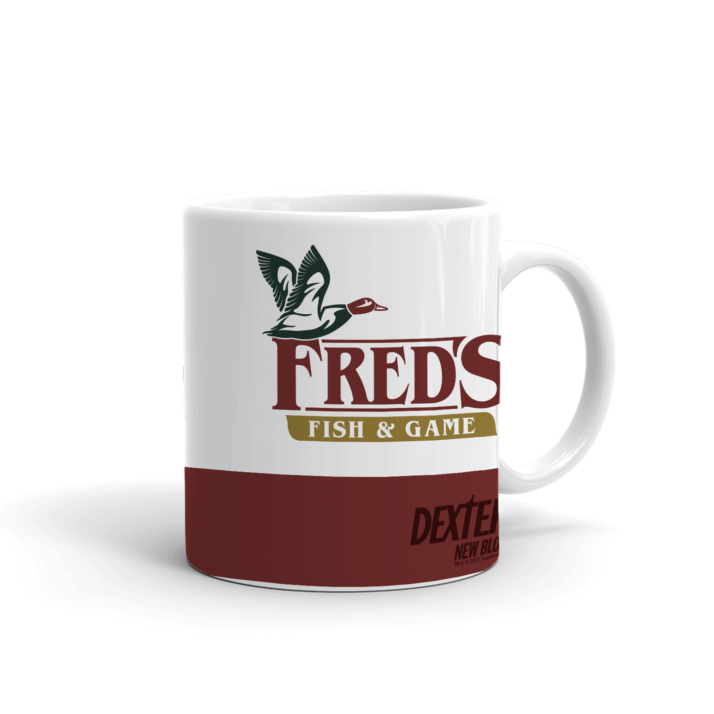 Dexter: New Blood Fred's Fish & Game White Mug
