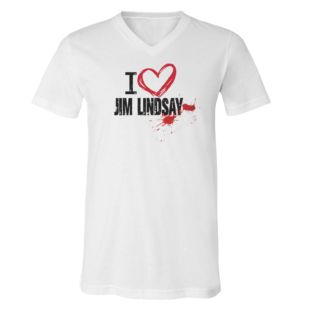 Dexter: New Blood I Heart Jim Lindsay Adult V-Neck T-Shirt