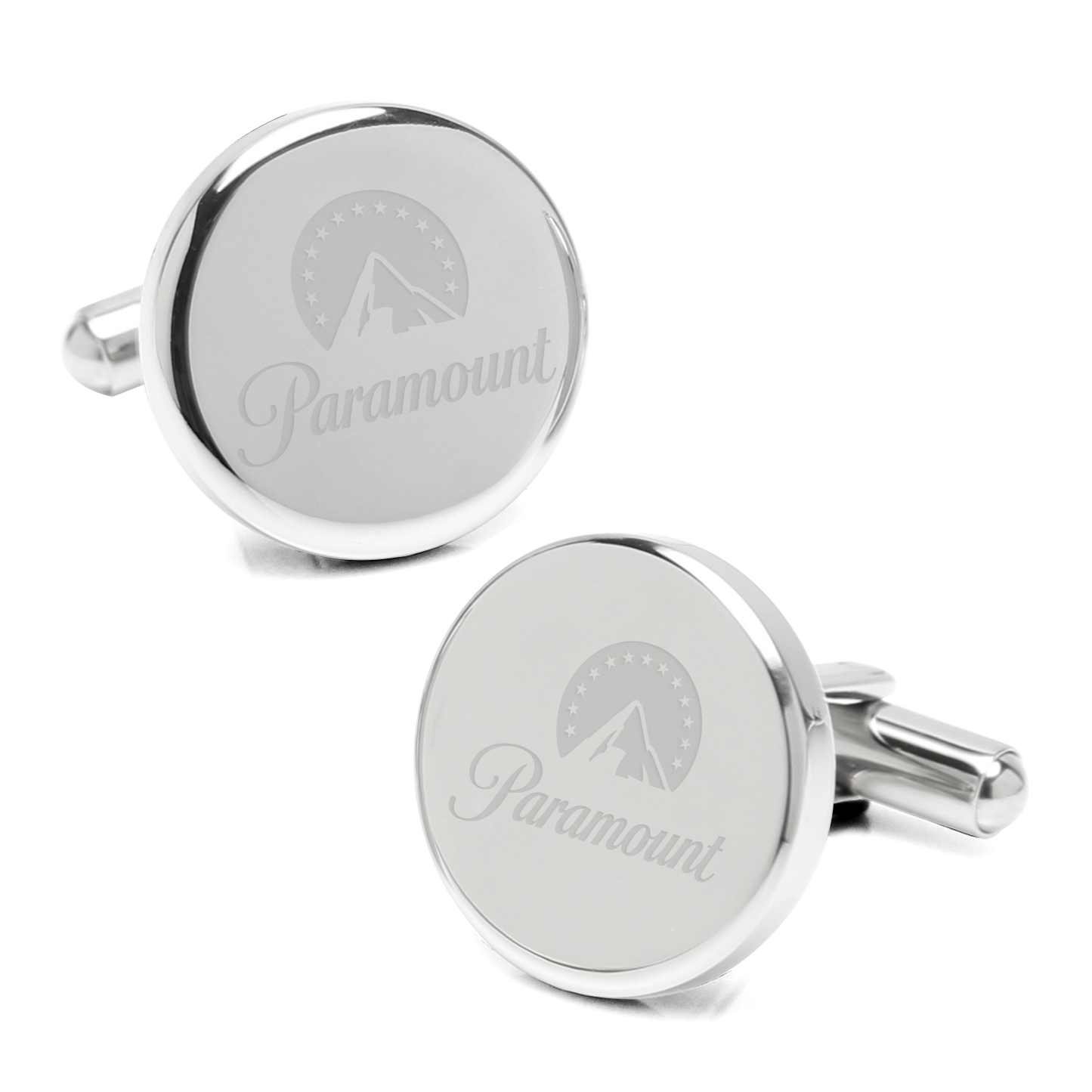 Paramount Logo Engraved Stainless Steel Cufflinks