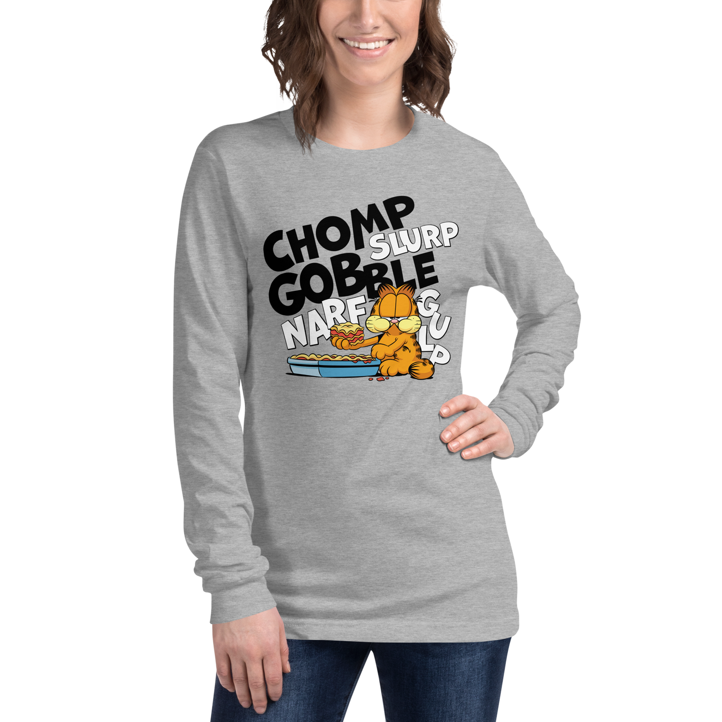 Garfield CHOMP Adult Long Sleeve T-Shirt