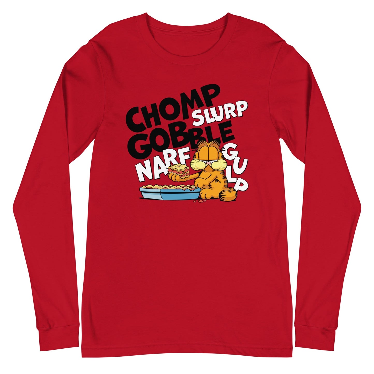 Garfield CHOMP Erwachsene Langärmeliges T-Shirt