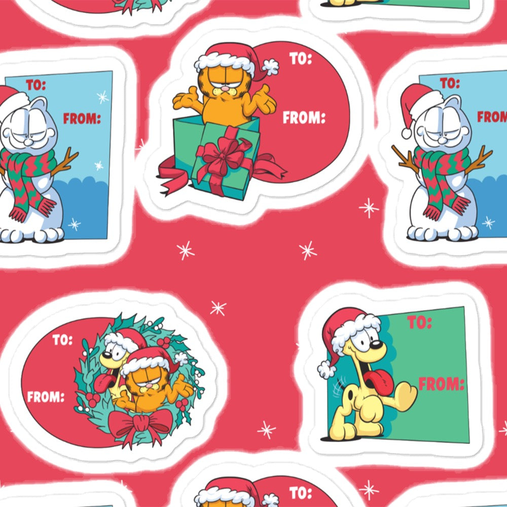 Garfield Holiday Gift Label Sticker Sheet