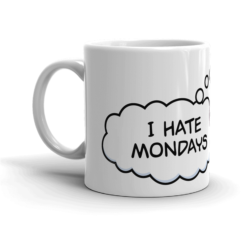 Garfield I Hate Mondays Weiße Tasse