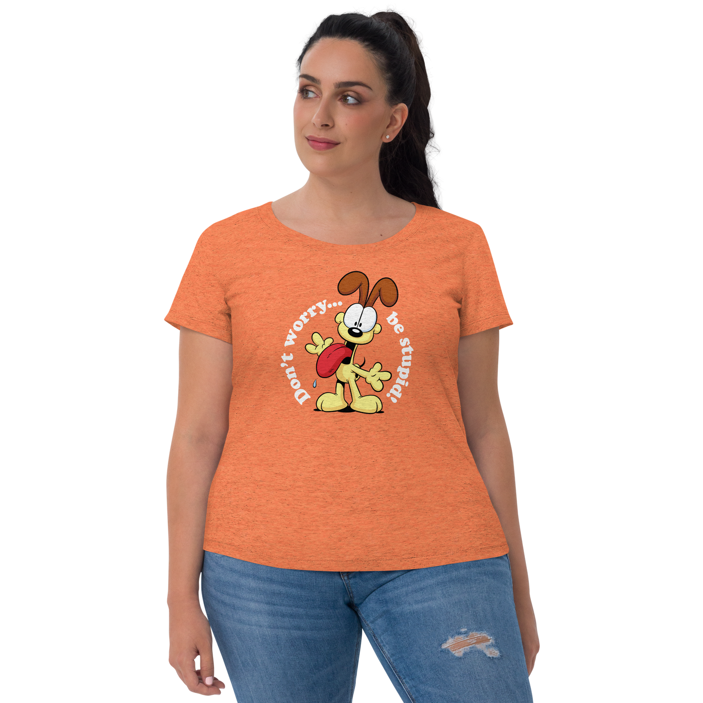 Garfield Don't Worry Be Stupid Women's Tri-Blend Short Sleeve T-Shirt