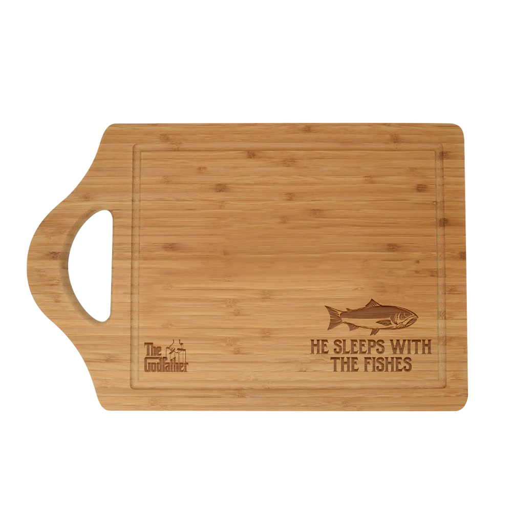 The Godfather He Sleeps With The Fishes Laser Engraved Cutting Board