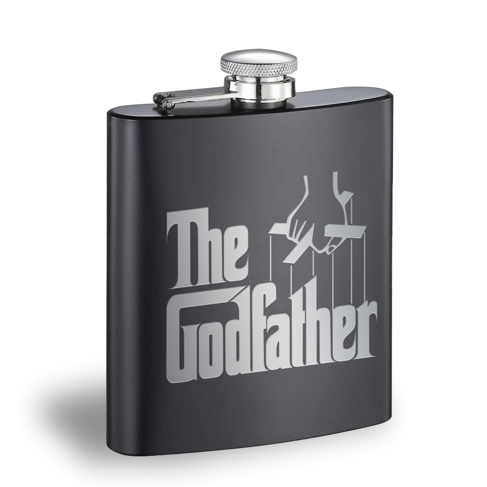The Godfather Logo Laser Engraved Flask