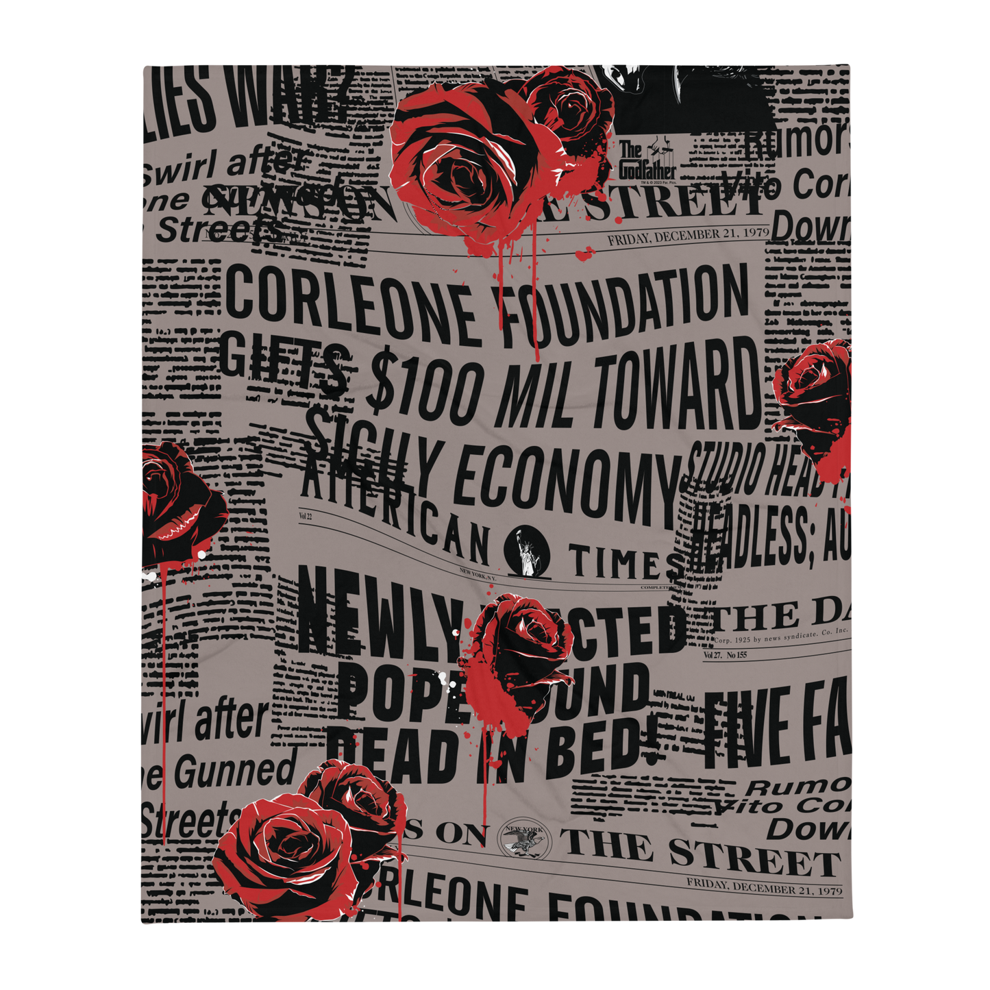 The Godfather Newspaper Throw Blanket