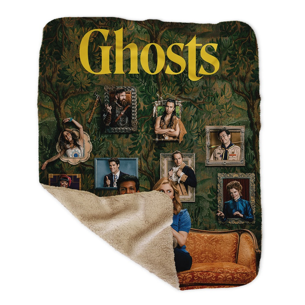 Ghosts Portraits Sherpa Blanket