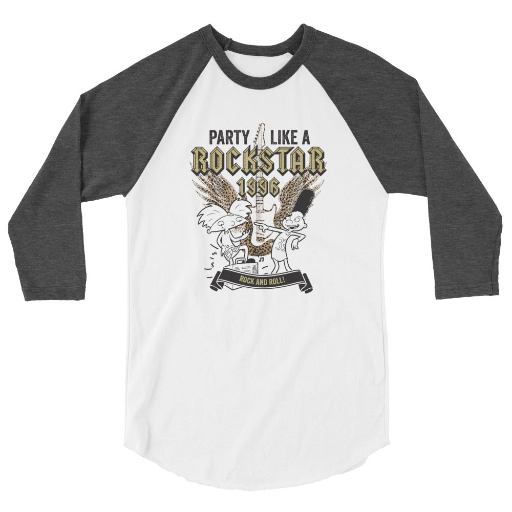 Hey Arnold! Party Like a Rockstar Unisex 3/4 Sleeve Raglan Shirt