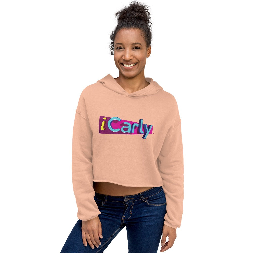 iCarly Logo Women's Fleece Crop Hooded Sweatshirt