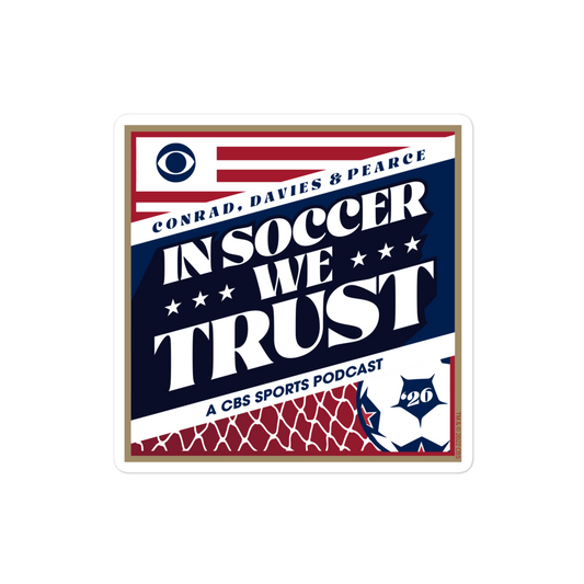 In Soccer We Trust Podcast Key Art Die Cut Sticker