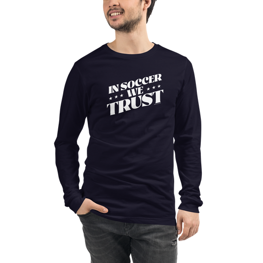In Soccer We Trust Podcast Logo Adult Long Sleeve T-Shirt