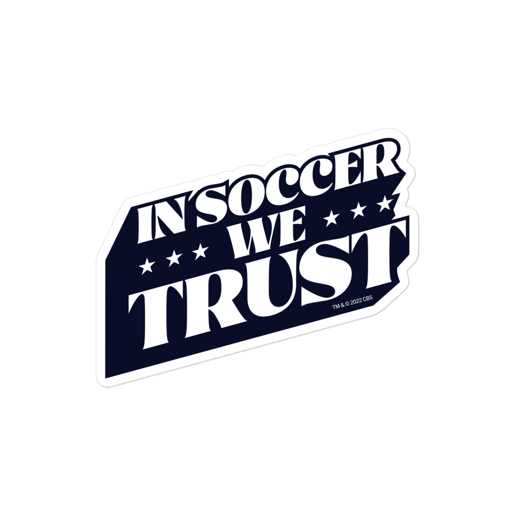 In Soccer We Trust Podcast Logo Die Cut Sticker