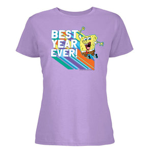 SpongeBob SquarePants Rainbow Best Year Ever Women?s Short Sleeve T-Shirt