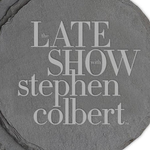 The Late Show with Stephen Colbert Logo Laser Engraved Slate Coaster - Set of 4