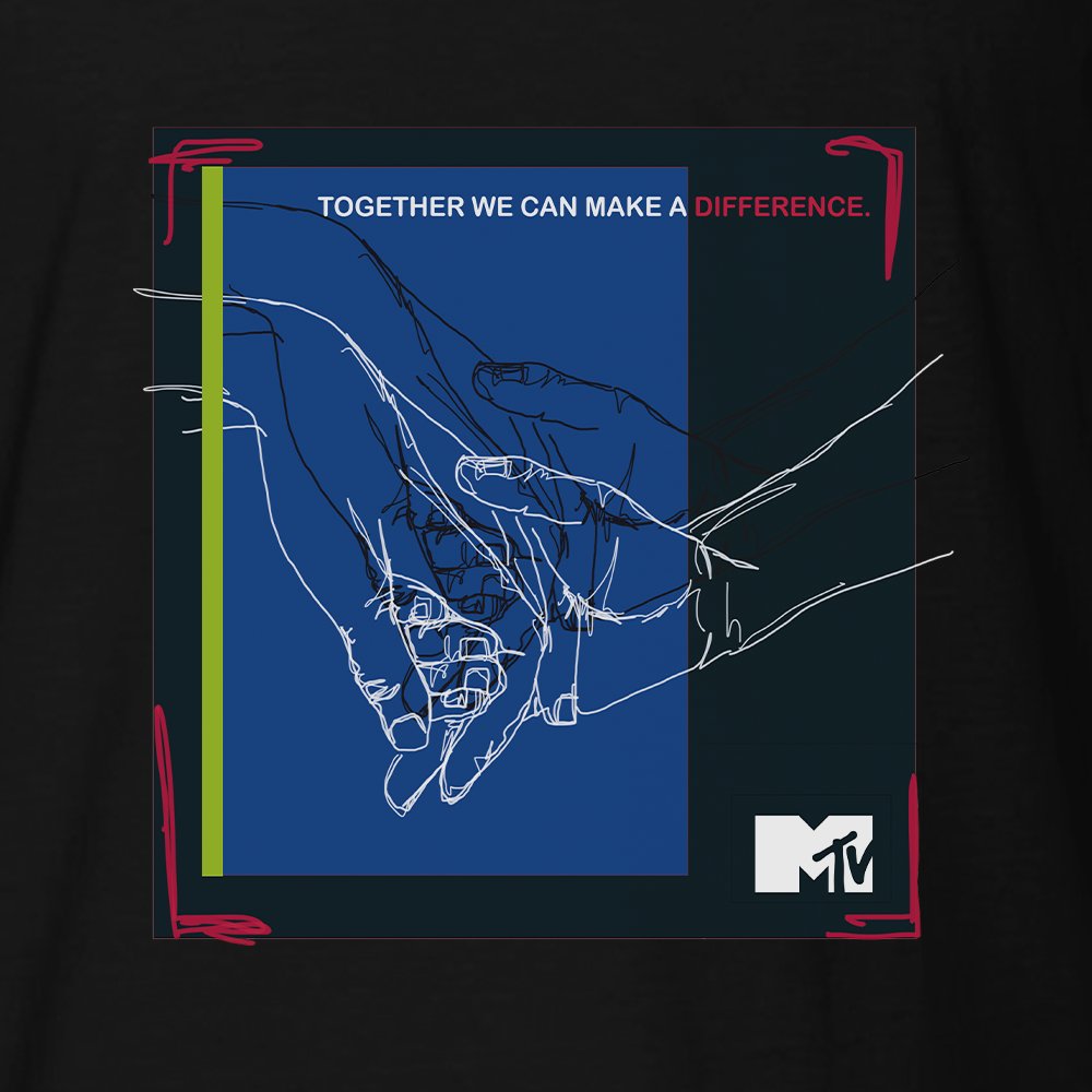 MTV Together We Can Make A Difference Adult Short Sleeve T-Shirt