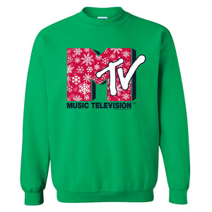 MTV Gear Snowflake Logo Fleece Crewneck Sweatshirt