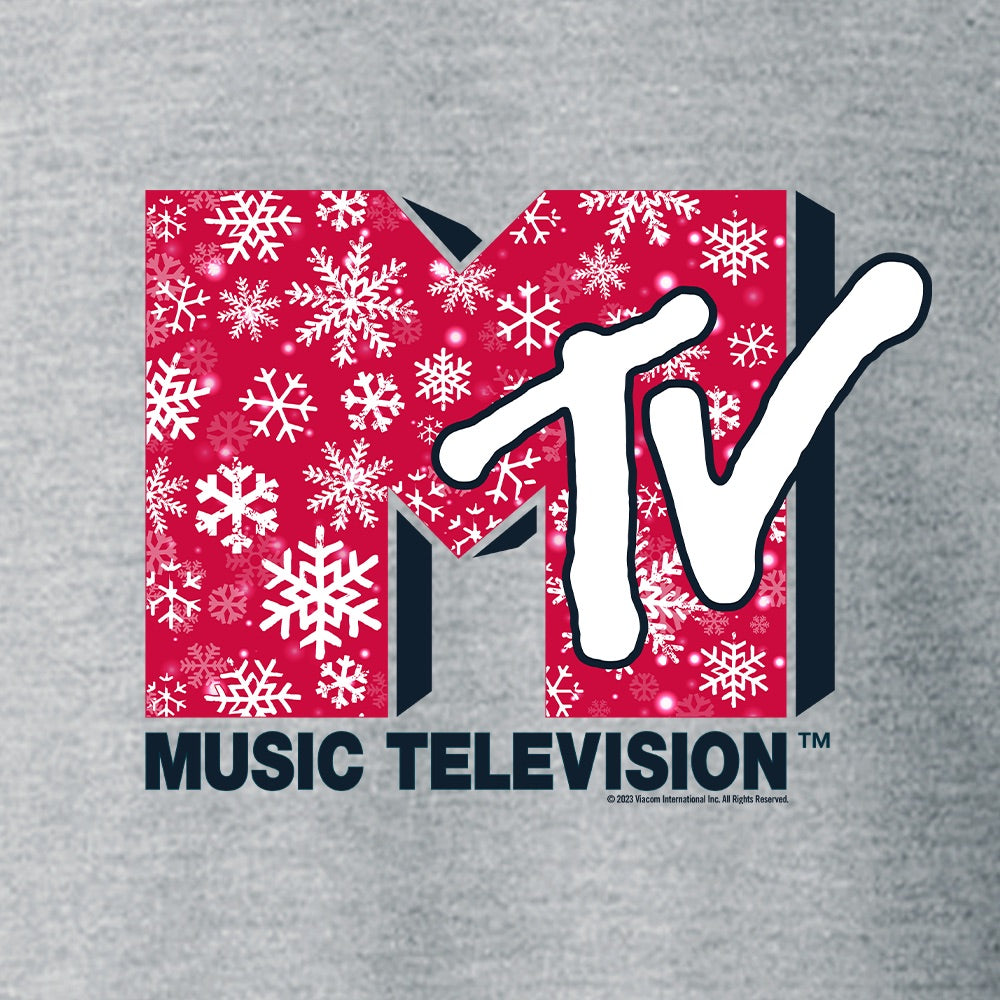 MTV Getriebe Schneeflocke Logo Fleece-Sweatshirt mit Rundhalsausschnitt