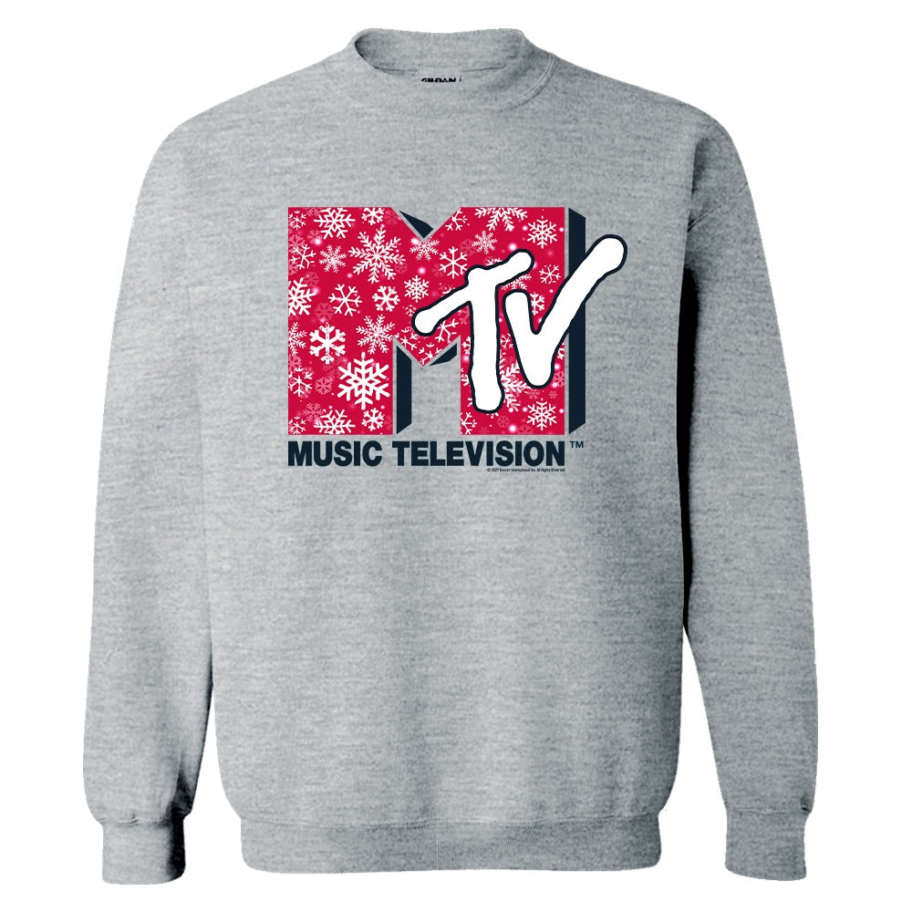 MTV Getriebe Schneeflocke Logo Fleece-Sweatshirt mit Rundhalsausschnitt