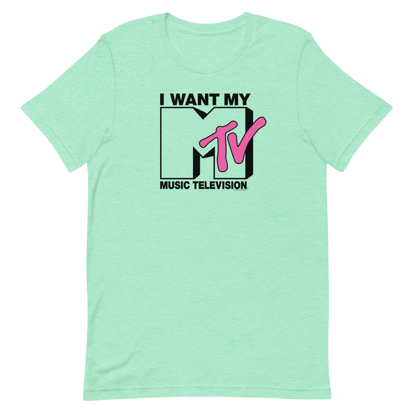 MTV Equipo Quiero Mi Con Classic MTV Logo Adultos Camiseta de manga corta