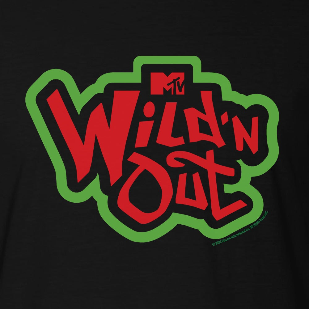 Wild 'n Out Green and Red Logo Adult Short Sleeve T-Shirt Black / SM