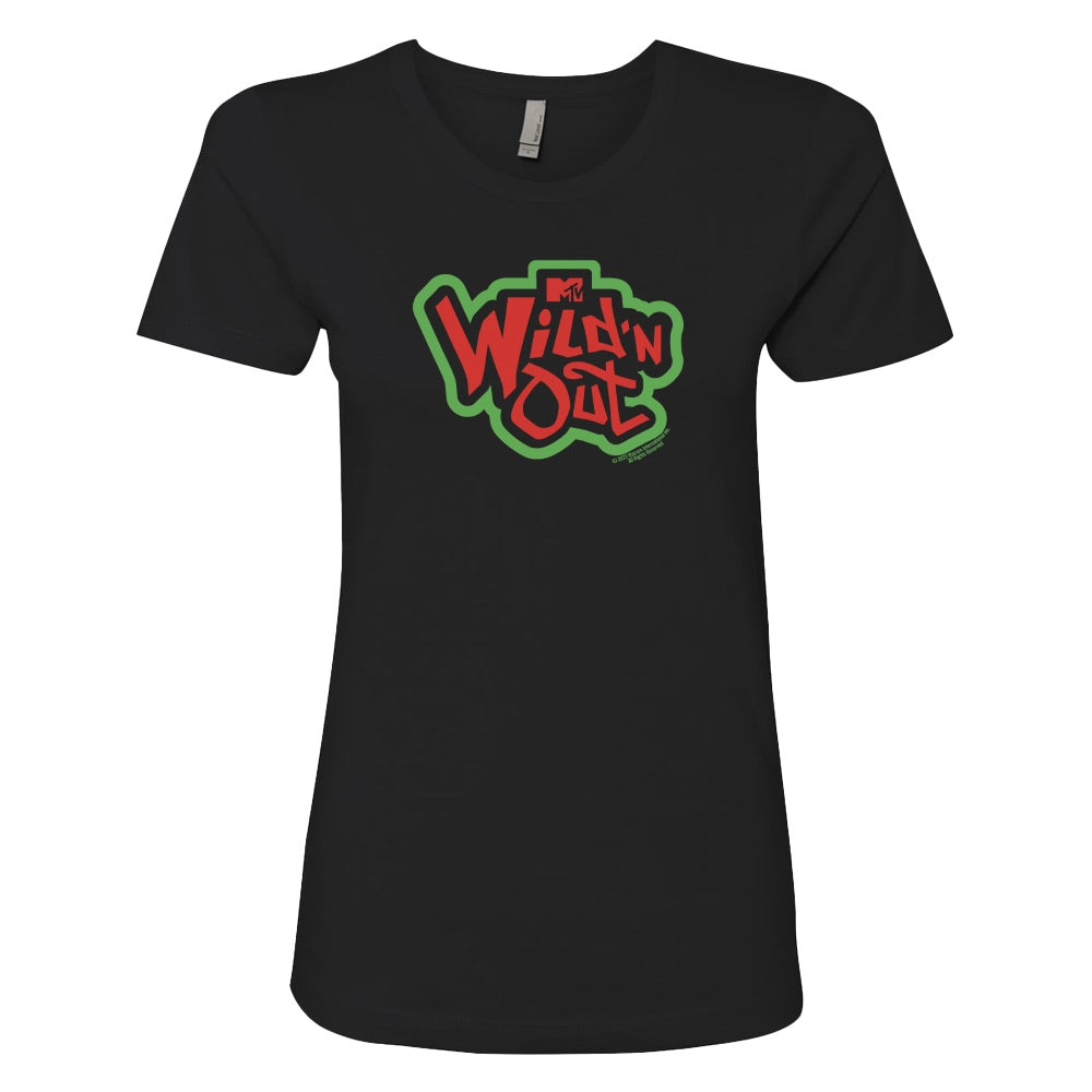 Wild 'N Out Grün und Rot Logo DamenT-Shirt mit kurzen Ärmeln