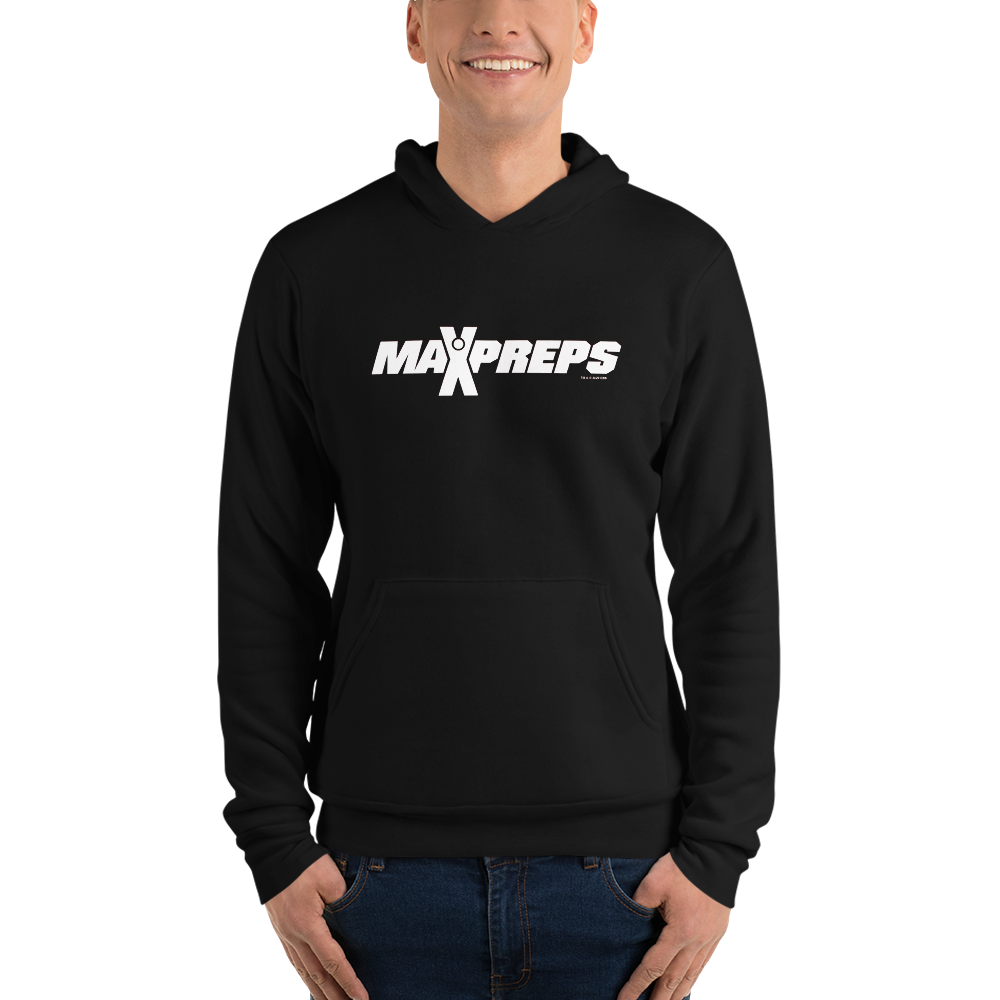 Max Preps MaxPreps Logo White Adult Fleece Hooded Sweatshirt