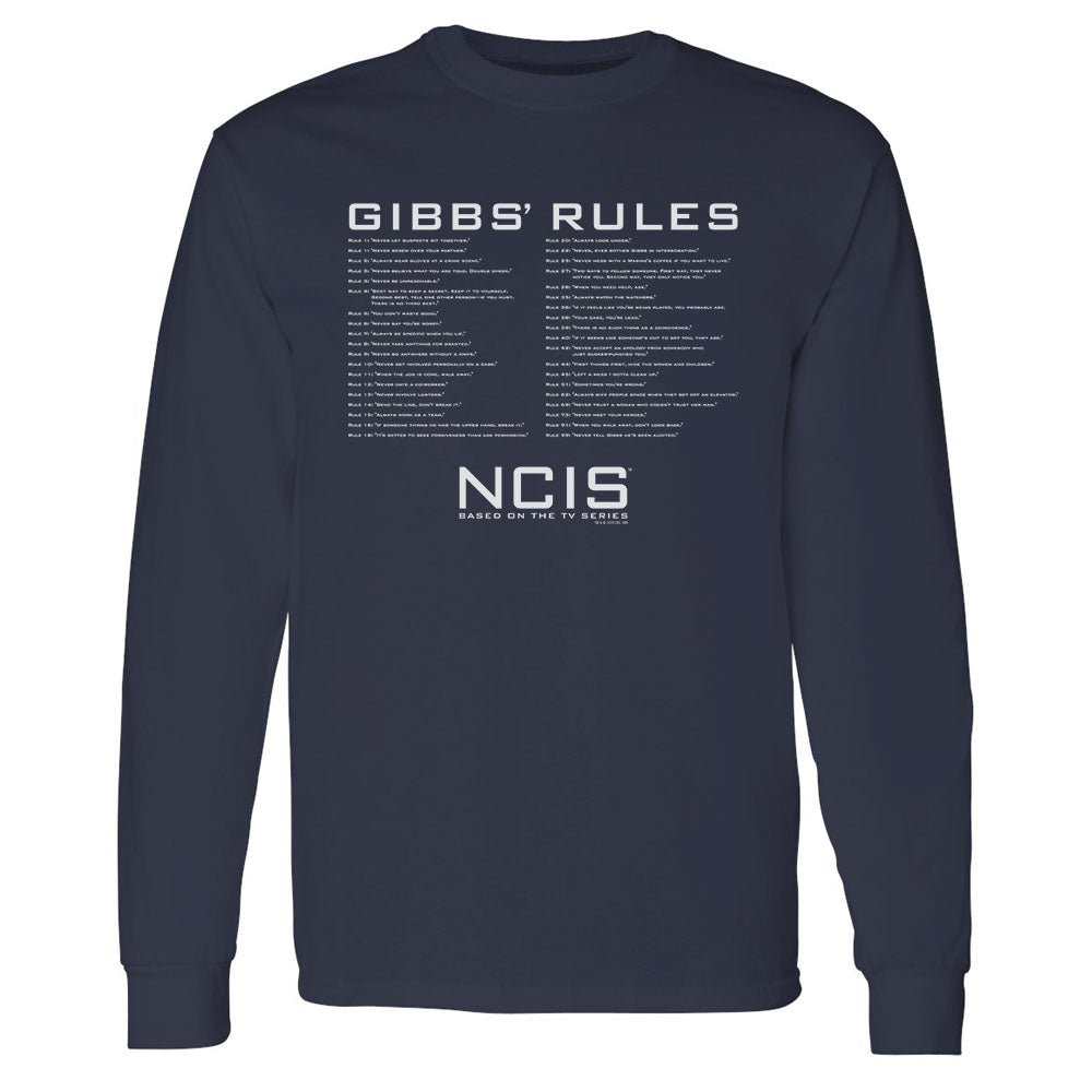 NCIS Gibbs Rules Adult Long Sleeve T-Shirt