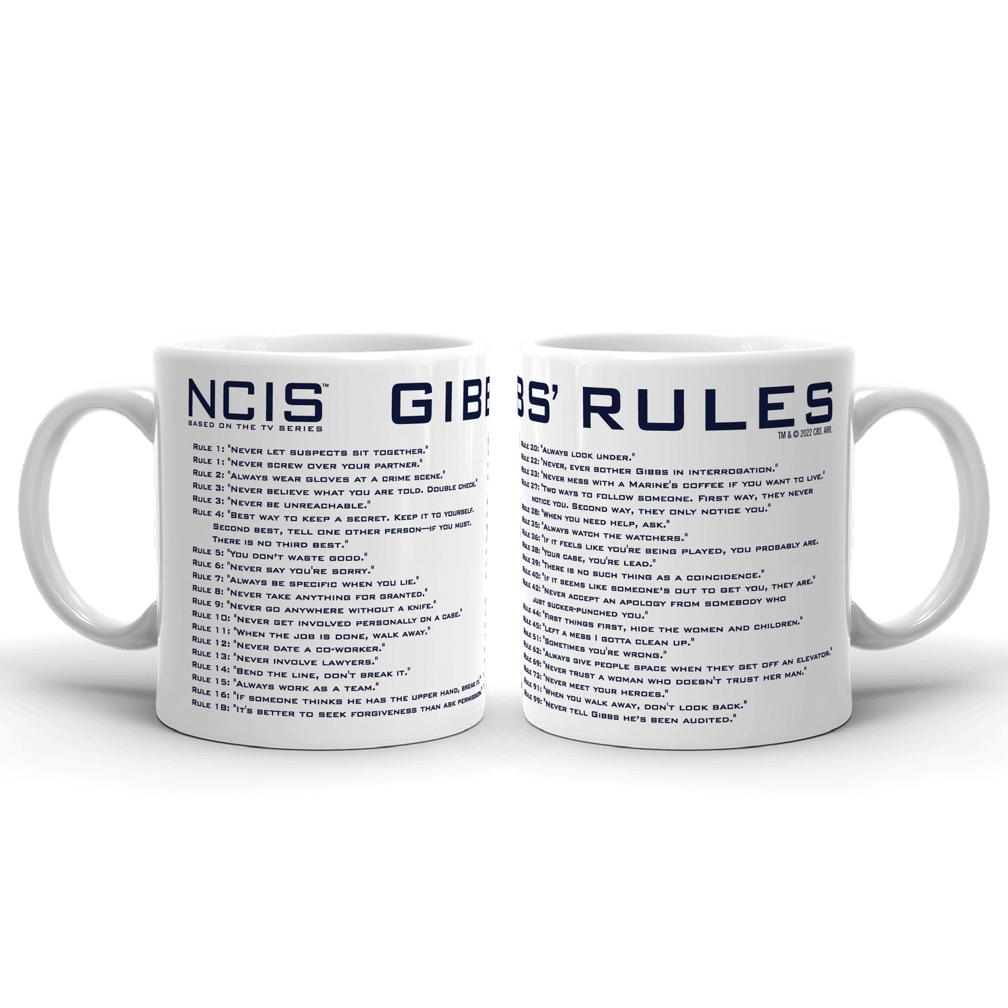 NCIS Gibbs' Rules White Mug