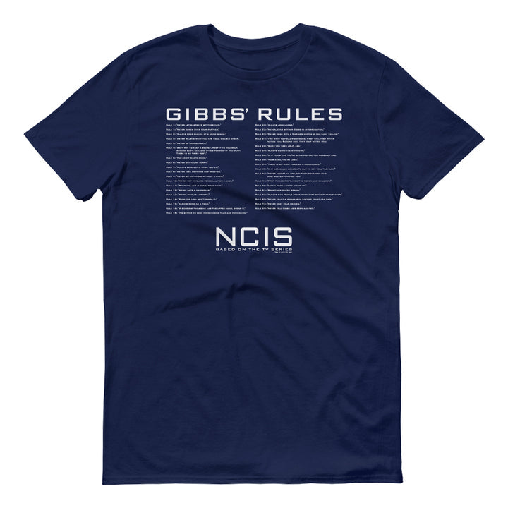 NCIS Gibbs Rules Navy Adult Short Sleeve T-Shirt