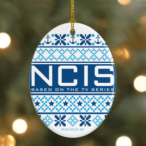 NCIS Holiday Oval Ceramic Oranament