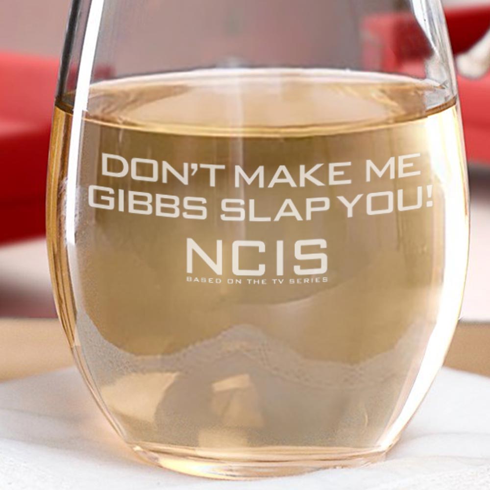 NCIS Copa de vino sin tallo Gibbs Slap grabada con láser