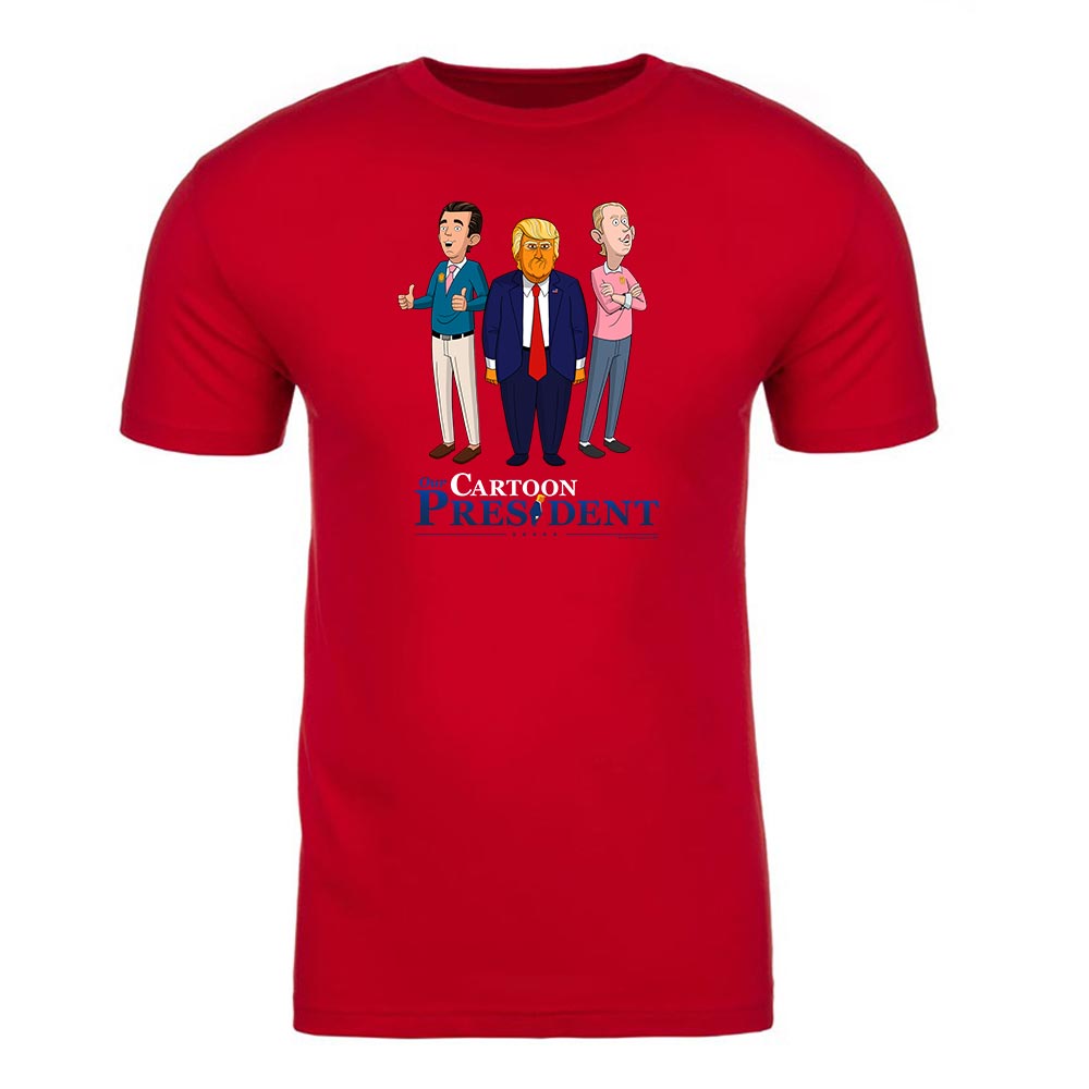 Our Cartoon President Trump e hijos Adultos Camiseta de manga corta