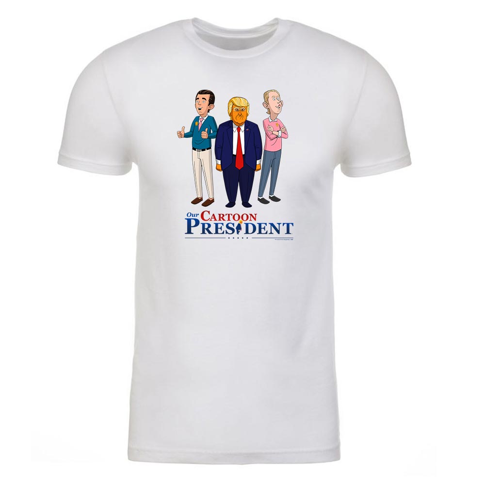 Our Cartoon President Trump und Söhne Erwachsene T-Shirt mit kurzen Ärmeln