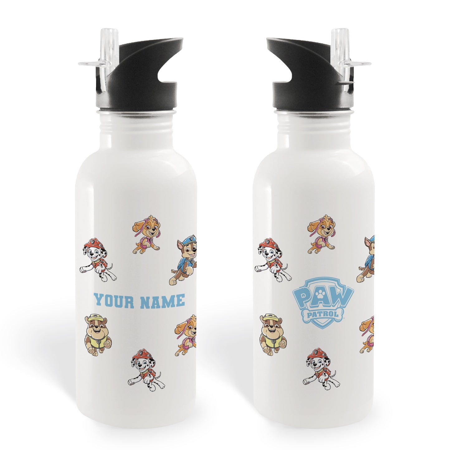 PAW Patrol Heroes Unleashed Personalized 20 oz Screw Top Water Bottle with Straw