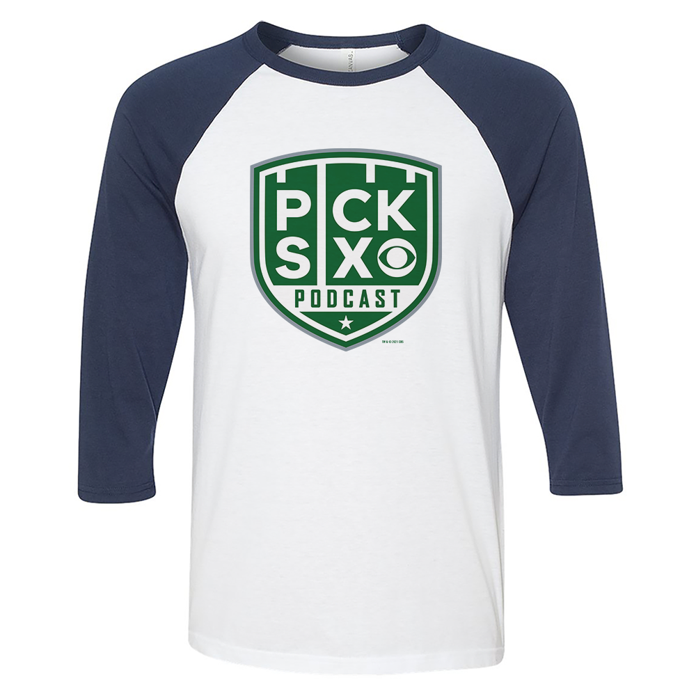 Pick Six Logo 3/4 Sleeve Baseball T-Shirt