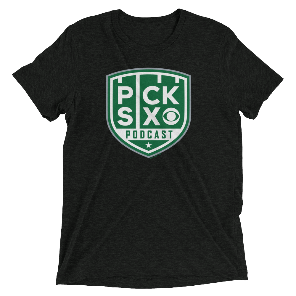 Pick Six Podcast Logo Unisex Tri-Blend T-Shirt
