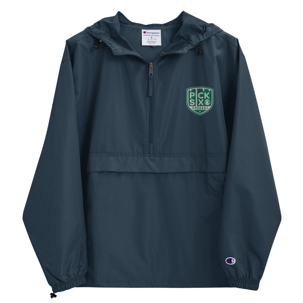 Pick Six Podcast Logo Embroidered Packable Jacket