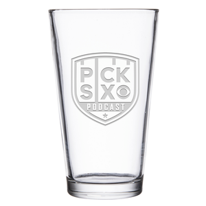 Pick Six Pick Six Podcast Logo Laser Engraved Pint Glass