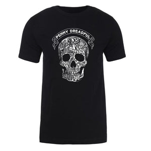 Penny Dreadful Line Art Skull Adult Short Sleeve T-Shirt