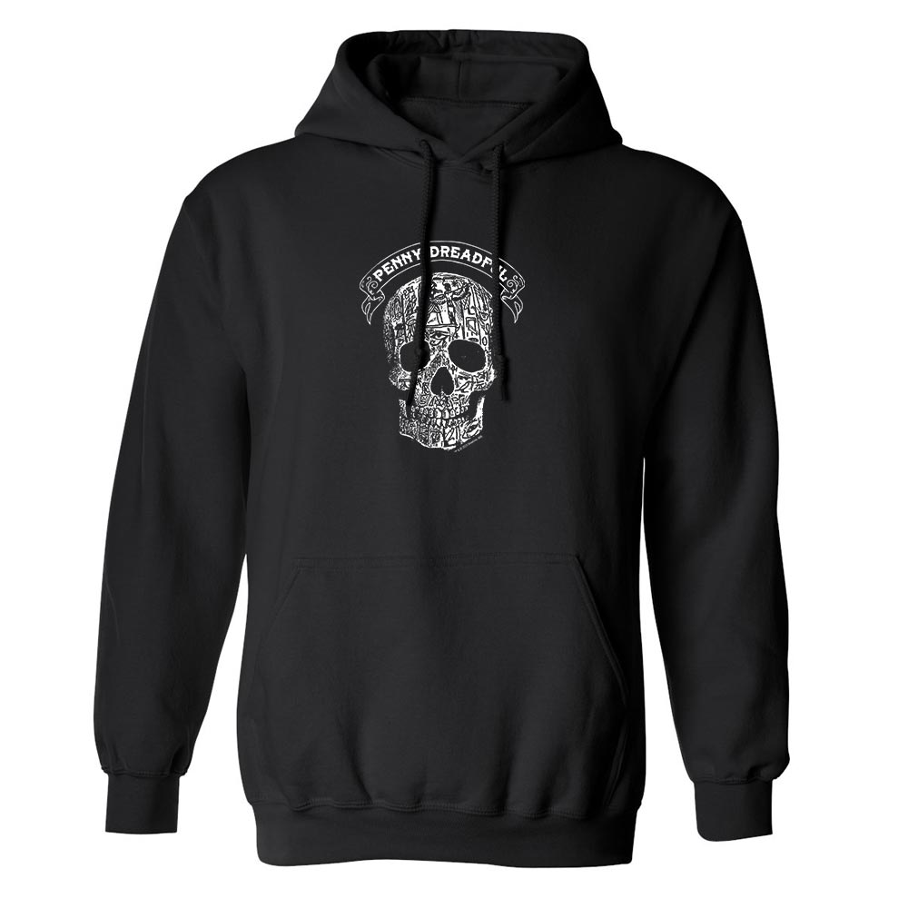 Penny Dreadful Line Art Skull Fleece Sweatshirt à capuche